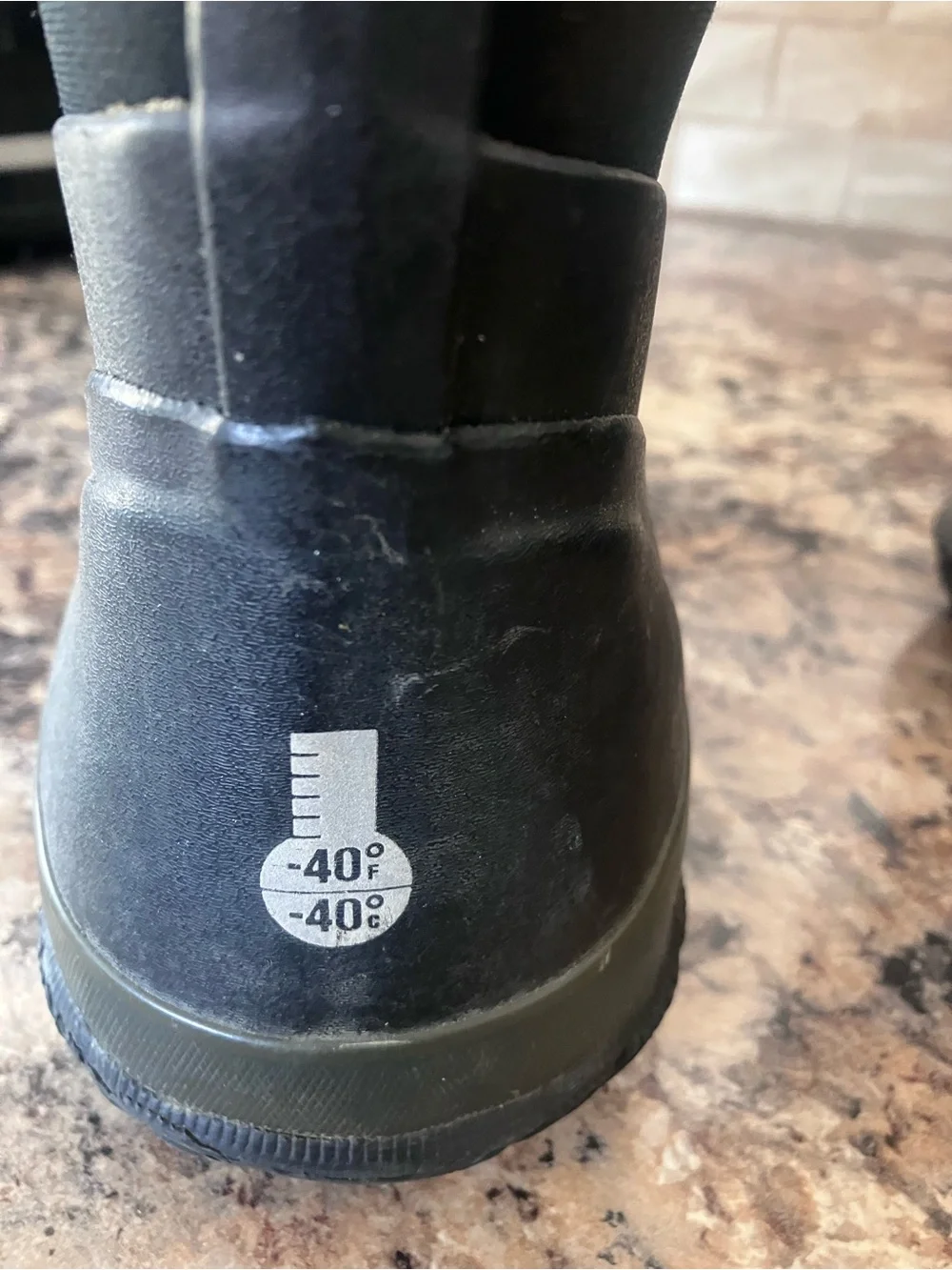 Kids Black Insulated Waterproof Lace-Up Rain & Snow Boots